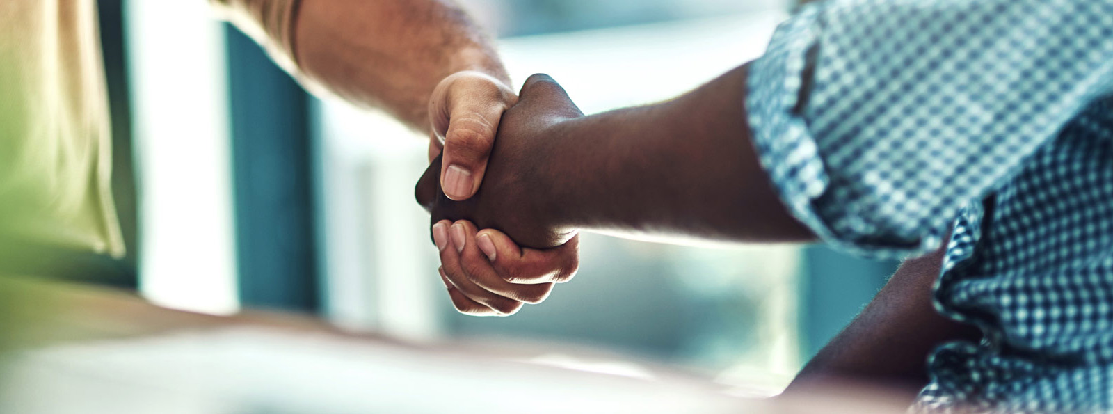 Shaking hands.